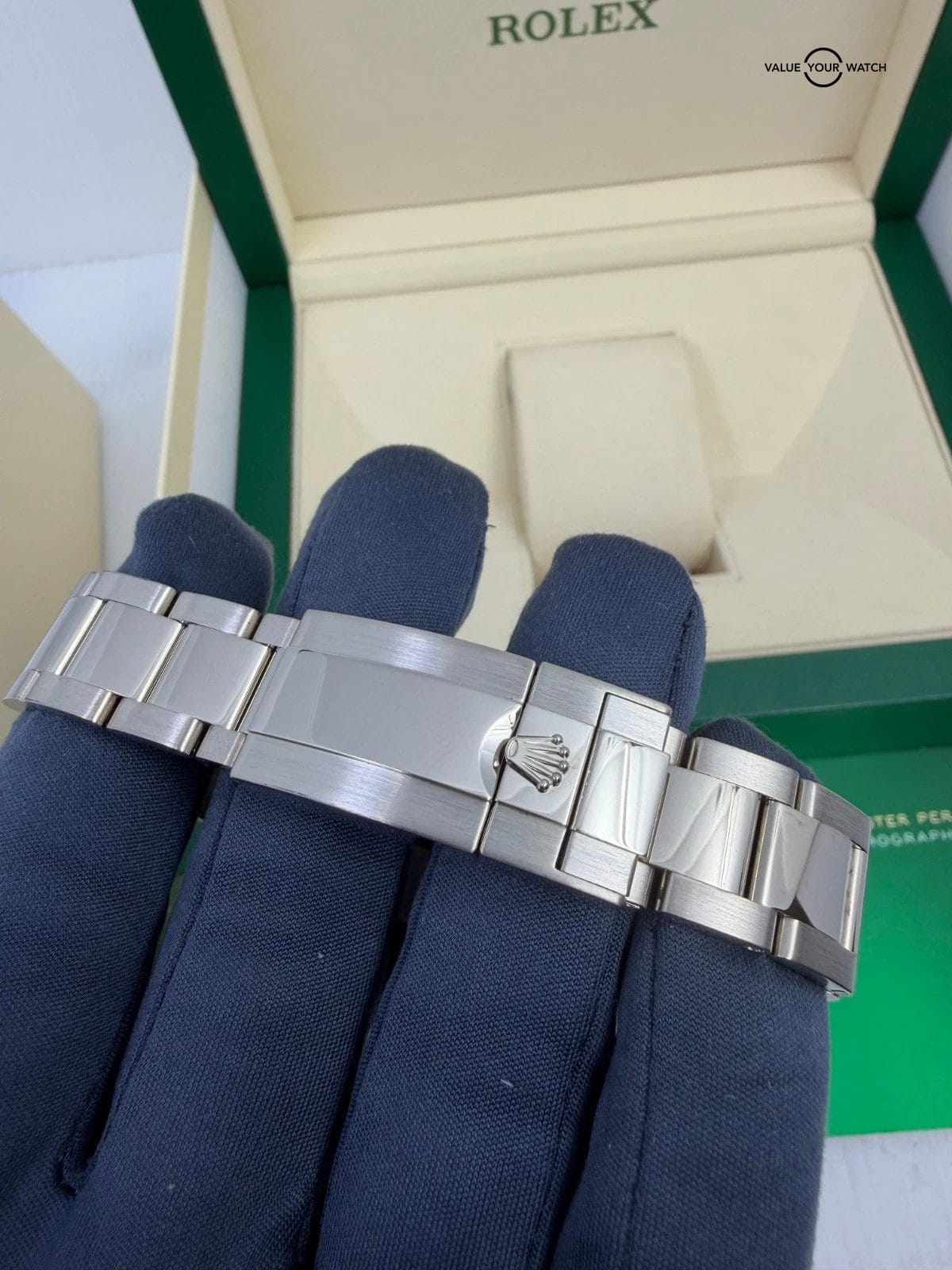 2021 MINT BOX PAPERS Rolex Daytona 18k GHOST White Gold Silver Grey Dial - Image 5
