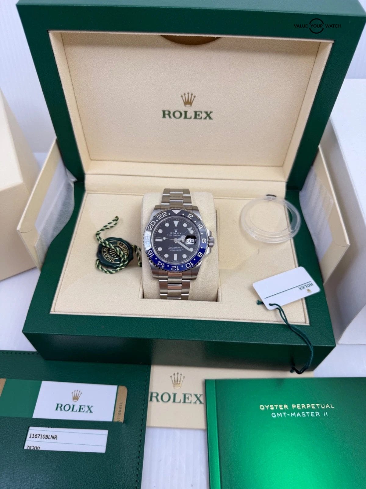 2019 MINT Papers Rolex GMT Master II 116710 BLNR Steel Ceramic Batman Blue Black - Image 7