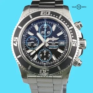Breitling Superocean Chronograph A13341 Black/Blue Dial Steel Bracelet & Strap