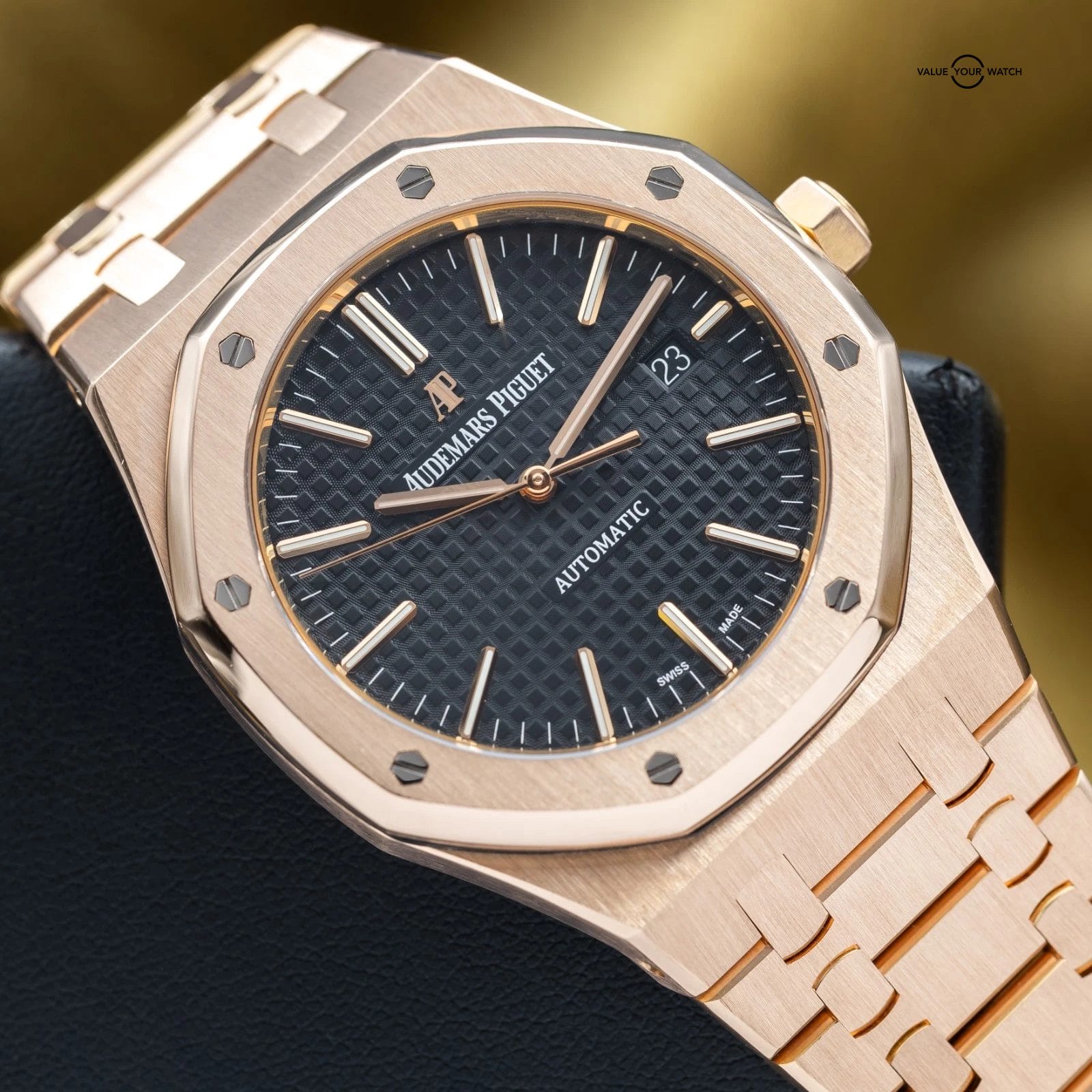 Audemars Piguet Royal Oak 41mm AP 15400OR Rose Gold Black Dial Full Set