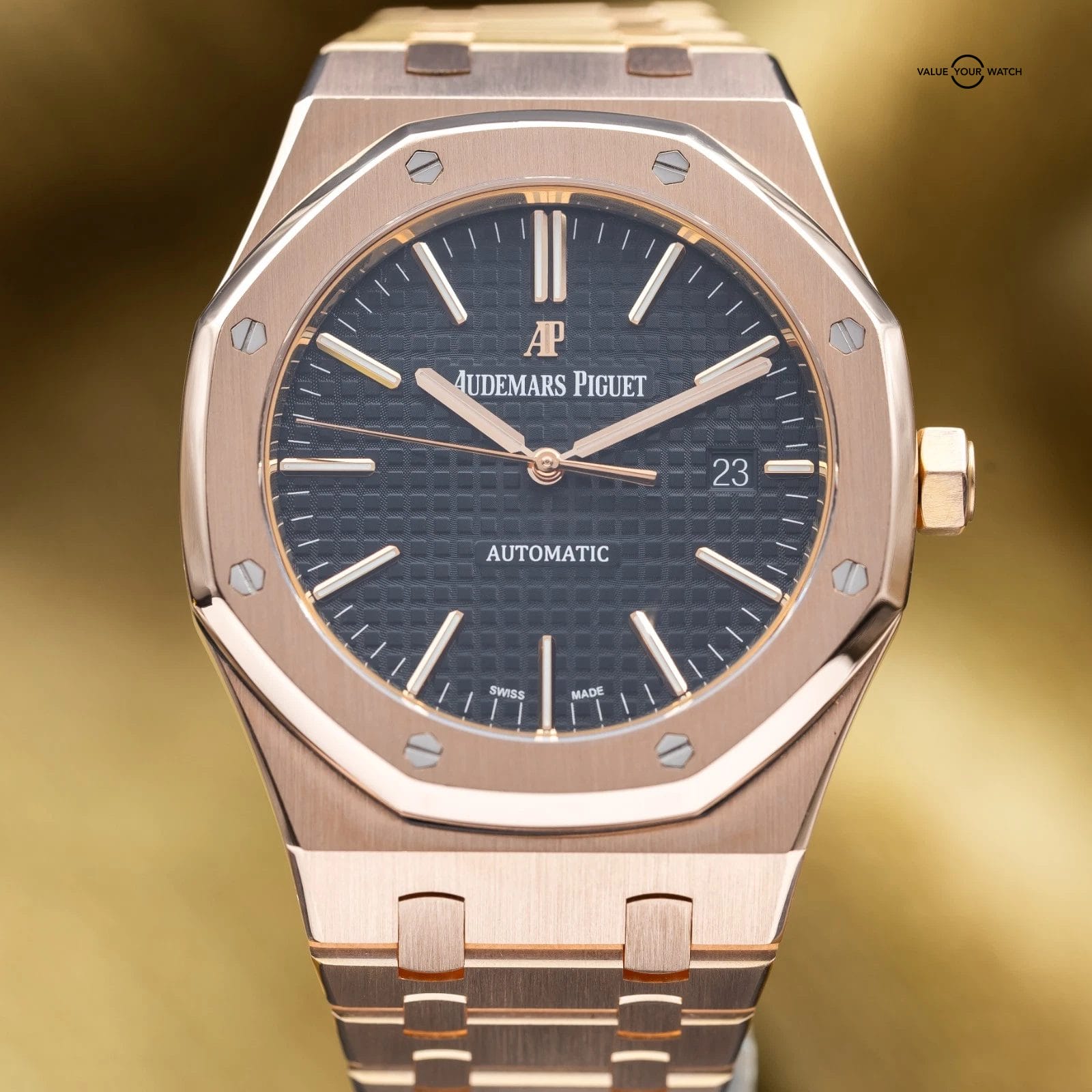 Audemars Piguet Royal Oak 41mm AP 15400OR Rose Gold Black Dial Full Set - Image 3
