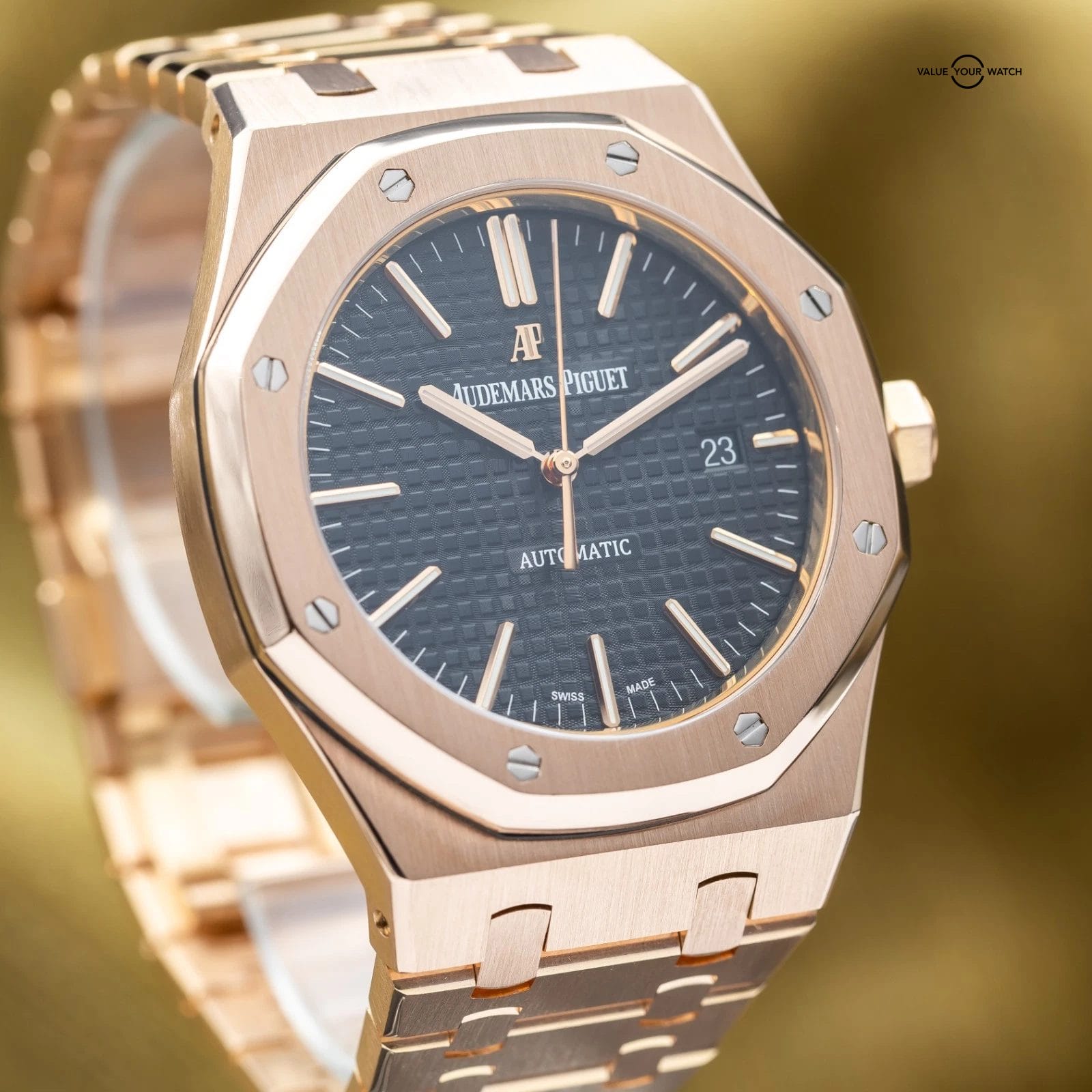 Audemars Piguet Royal Oak 41mm AP 15400OR Rose Gold Black Dial Full Set - Image 4