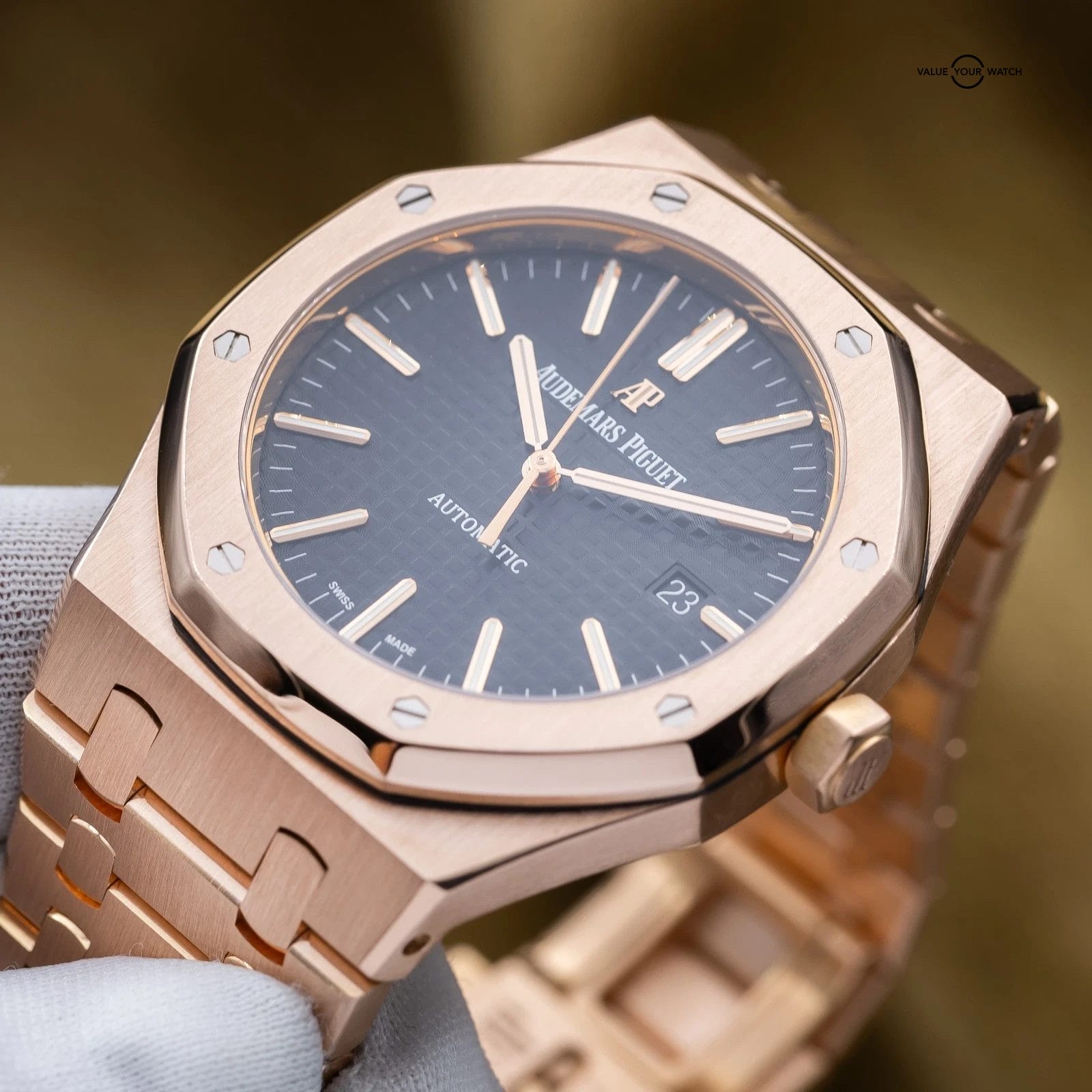 Audemars Piguet Royal Oak 41mm AP 15400OR Rose Gold Black Dial Full Set - Image 15