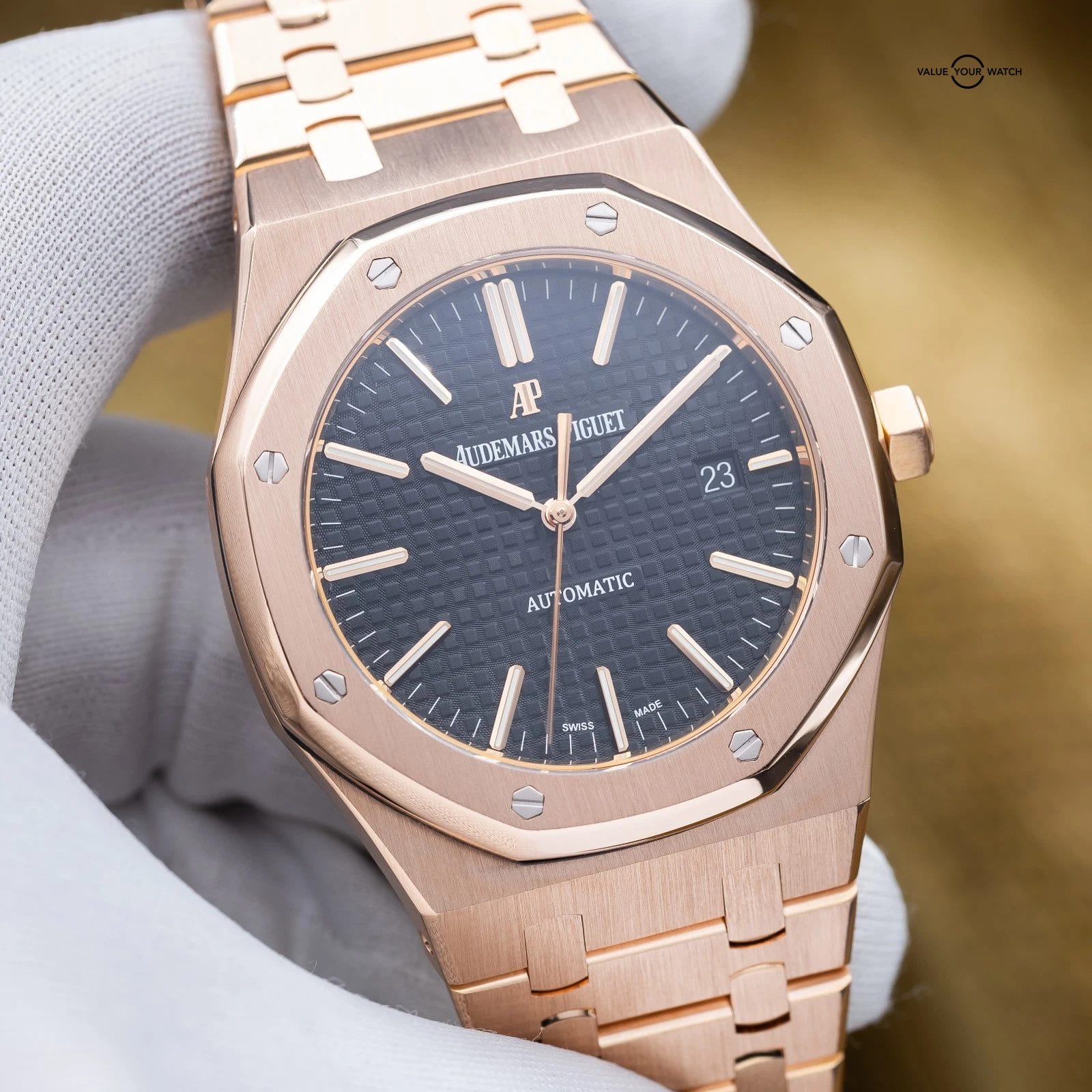 Audemars Piguet Royal Oak 41mm AP 15400OR Rose Gold Black Dial Full Set - Image 16