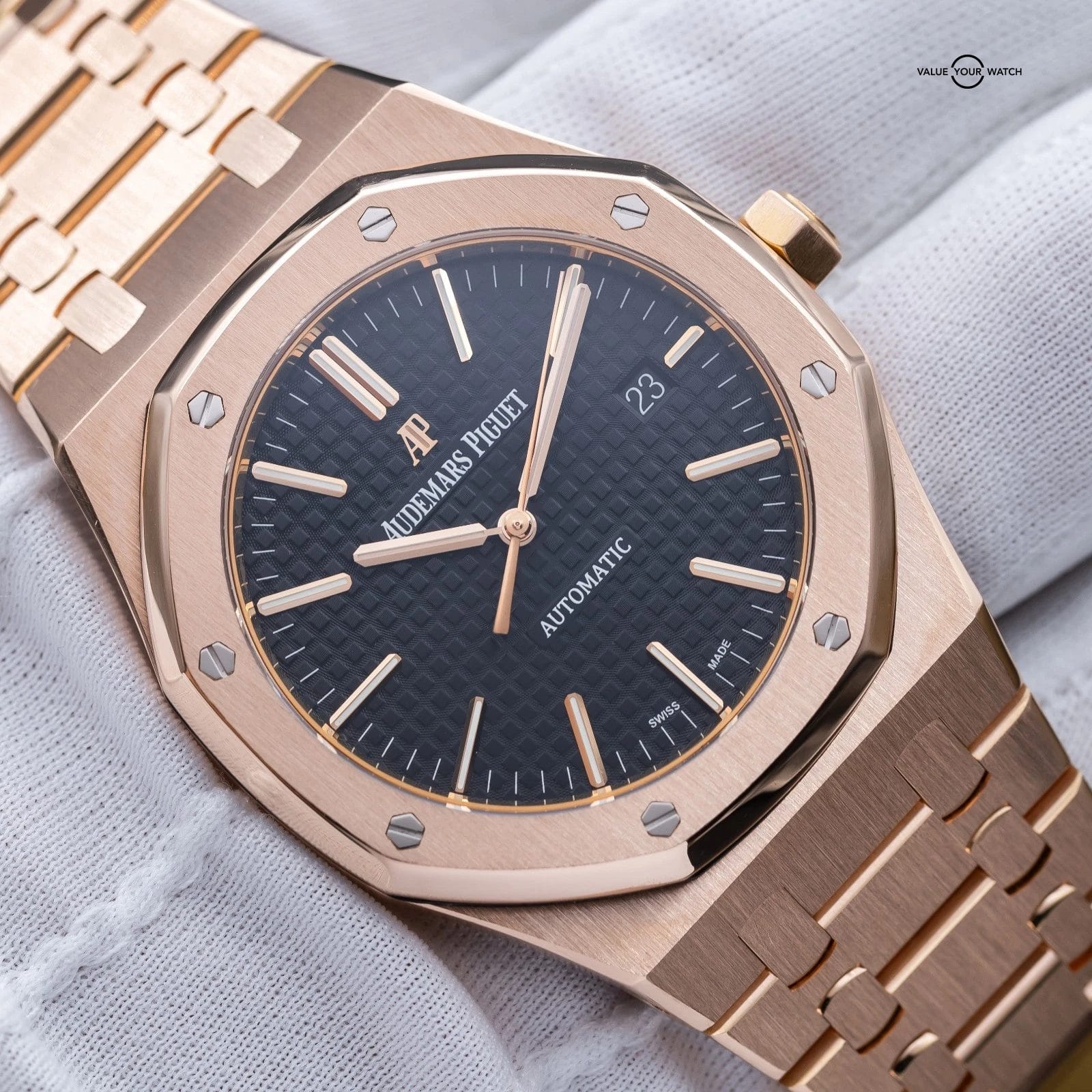 Audemars Piguet Royal Oak 41mm AP 15400OR Rose Gold Black Dial Full Set - Image 17
