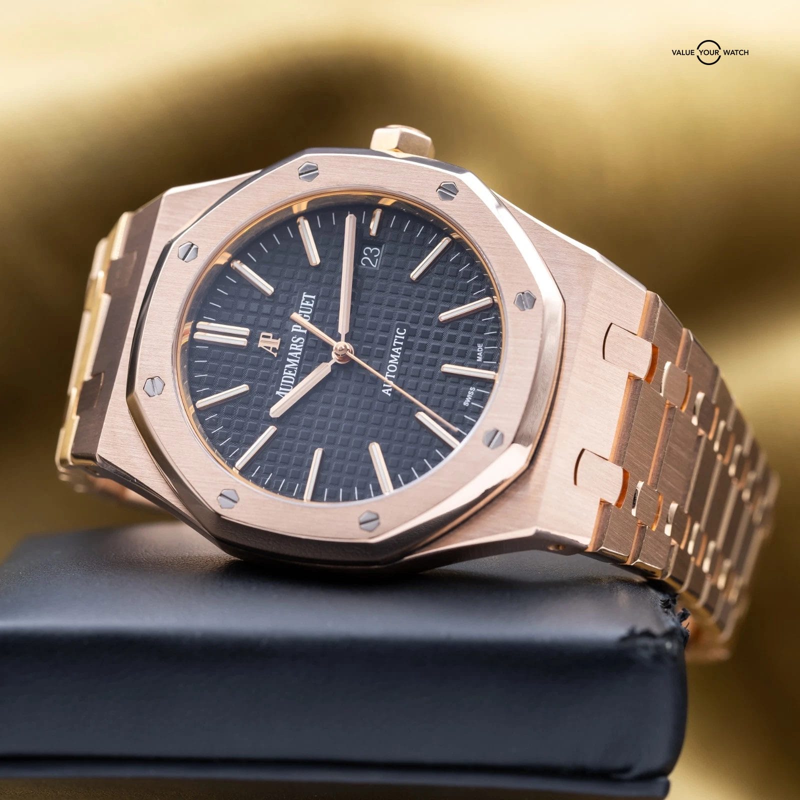 Audemars Piguet Royal Oak 41mm AP 15400OR Rose Gold Black Dial Full Set - Image 18