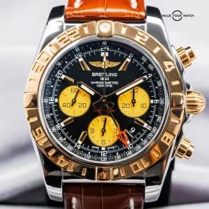 Breitling Chronomat 44 GMT Rose Gold $13K MSRP Two-Tone WARRANTY Box CB0420