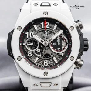Hublot Big Bang Unico White Ceramic 45mm Complete Set $25K MSRP 411.HX.1170.RX