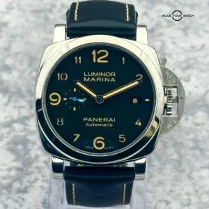 2019 Panerai Luminor Marina 1950 3 Days 44MM Black Dial Leather Strap (PAM01359)