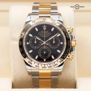 Rolex Daytona Chronograph Two Tone 18k gold and steel black dial, 2021 full set!