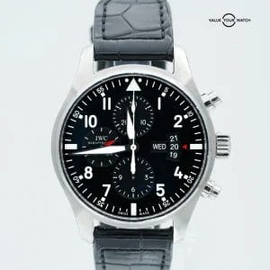 IWC Pilot Chronograph IW377701 43mm Black Dial Stainless Steel BOXES/PAPERS!