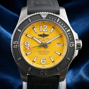 Breitling Superocean A17367 – 44mm, Yellow Dial, Box & Card, 2 Straps WFT Extras