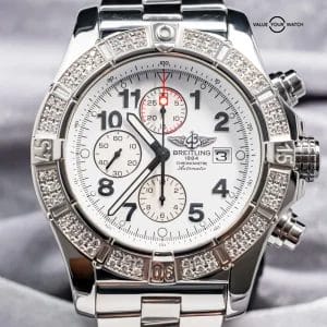 Breitling Super Avenger Diamond FACTORY $12K MSRP Diamond Complete Set A13370