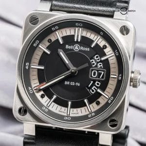 Bell & Ross BR 03-96 Grande Date 42mm Black Dial & Leather Steel BR-03-96-S