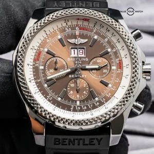 Breitling Bentley 6.75 Brown Dial $9K MSRP Chronograph 49mm Deploy Steel A44362