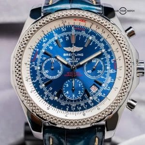 Breitling Bentley Motors 49 mm Blue Dial Croco Leather Deploy Box Steel A25362