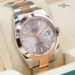 Rolex Datejust 41mm, two tone Rose Gold and Steel with Silver dial 126301