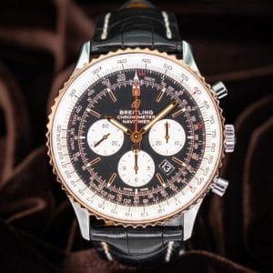 Breitling Navitimer 46mm B01 CHRONO UB0127 Black Dial Gold Bezel – COMPLETE SET