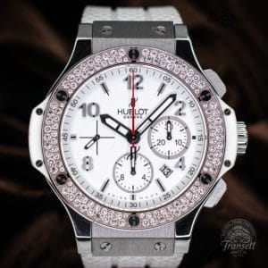 Hublot Big Bang ST. Moritz White Diamond 44mm Chronograph FULL SET + EXTRA STRAP