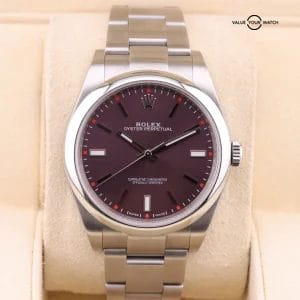 Rolex Oyster Perpetual PURPLE GRAPE 39mm Stainless Steel 114300 Complete Set