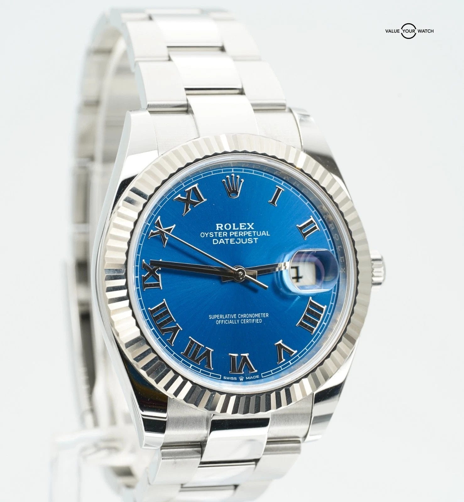 Rolex Datejust 41mm 126334 Blue Roman Dial Stainless Steel Oyster Box/Papers!