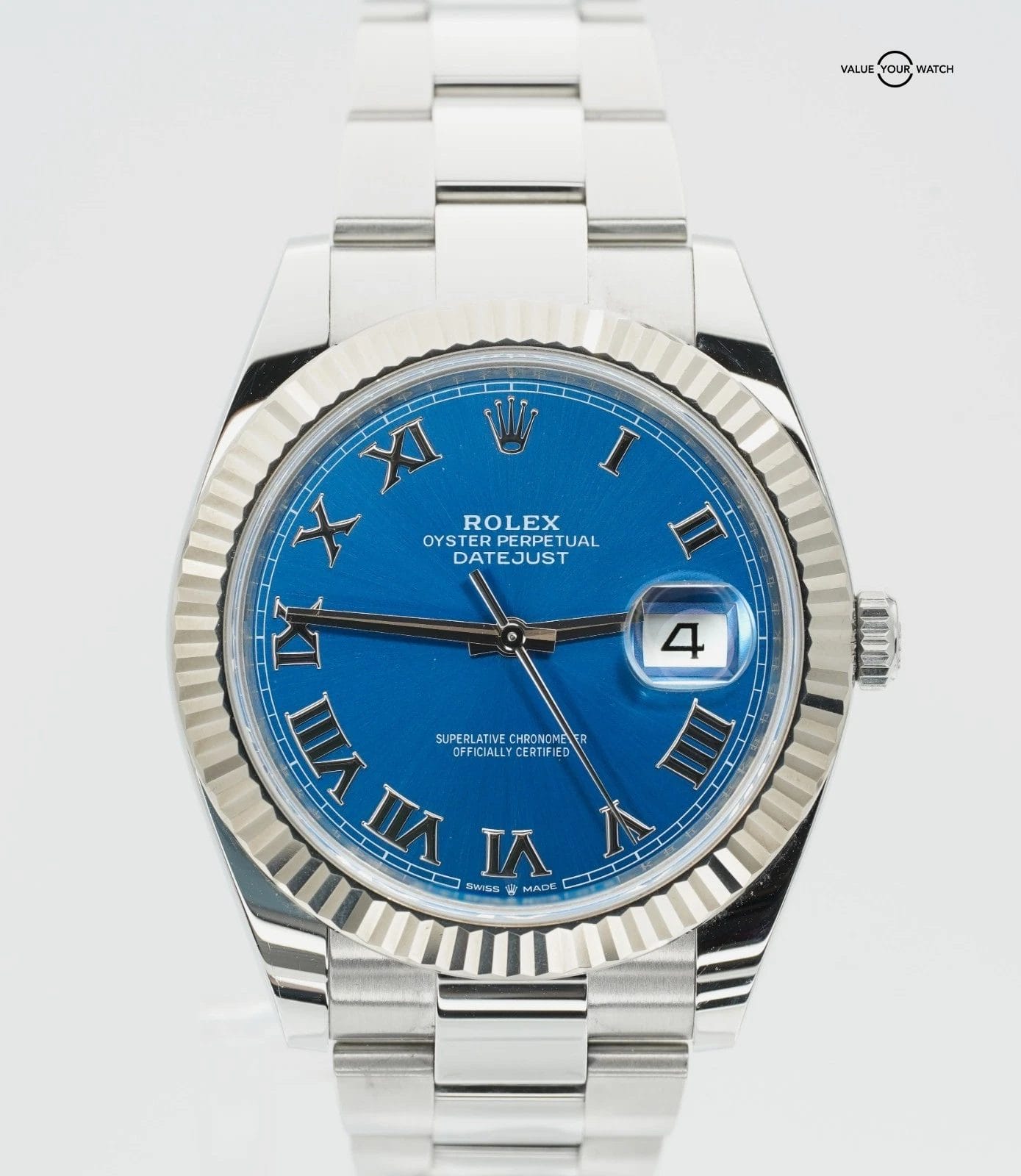Rolex Datejust 41mm 126334 Blue Roman Dial Stainless Steel Oyster Box/Papers! - Image 4