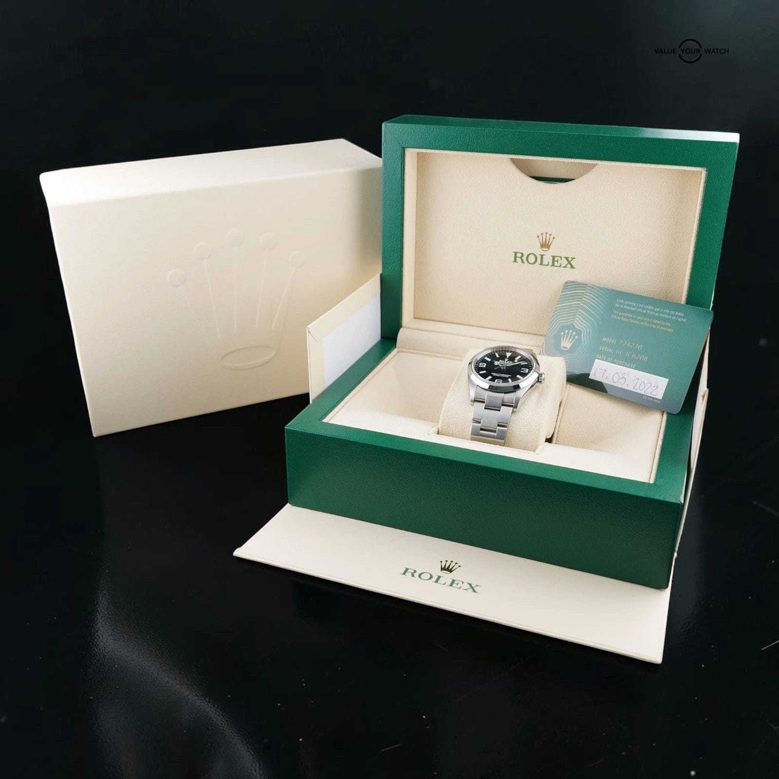 Rolex Explorer 36mm, Stainless Steel Oyster Black 124270 Box Papers - FULL SET - Image 5
