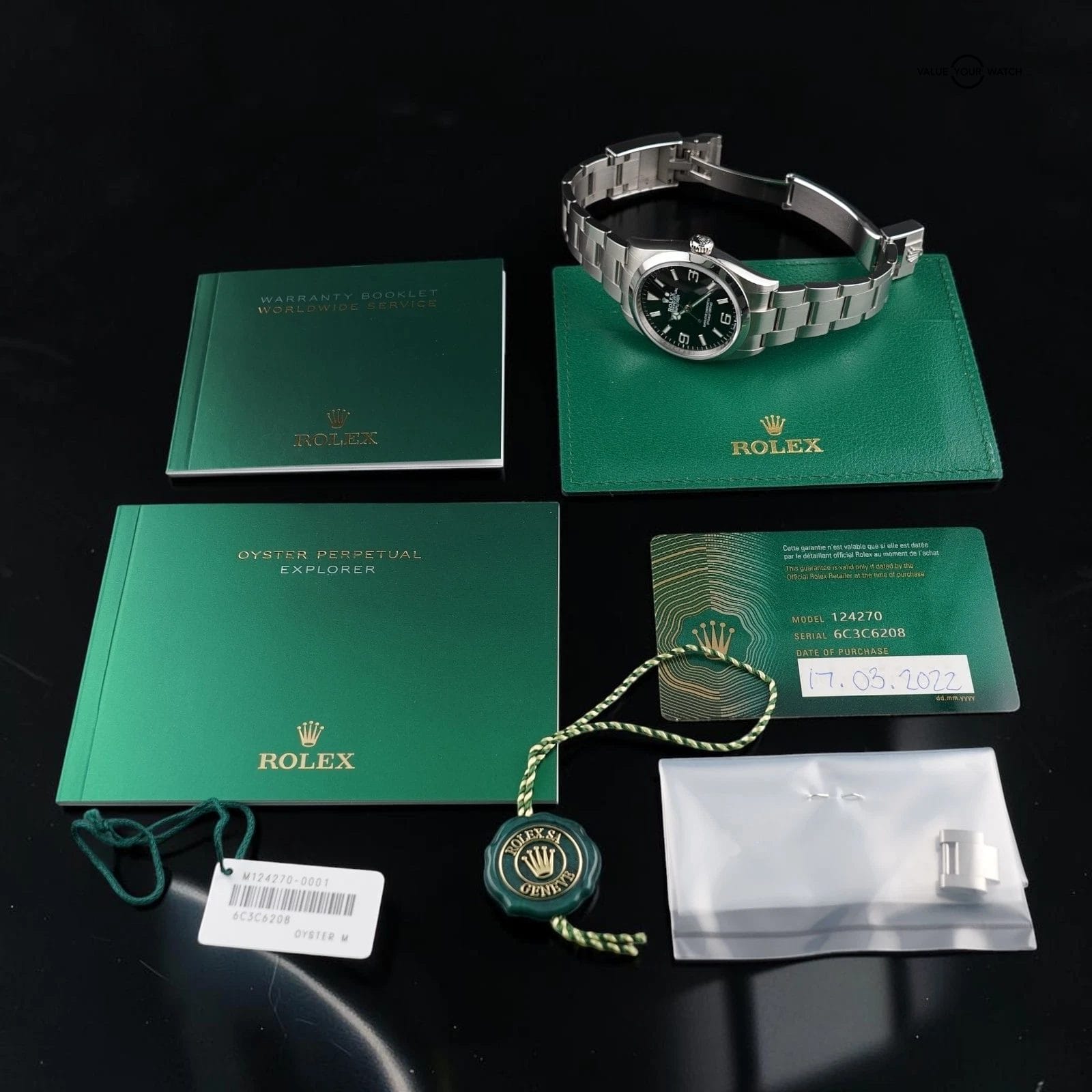 Rolex Explorer 36mm, Stainless Steel Oyster Black 124270 Box Papers - FULL SET - Image 7