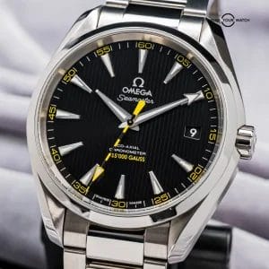 Omega Seamaster Aqua Terra 41.5mm Yellow & Black Dial Papers 231.10.42.21.01.002