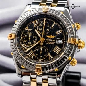 Breitling Crosswind 43mm Yellow Gold Complete Set Windrider Black Dial B13355