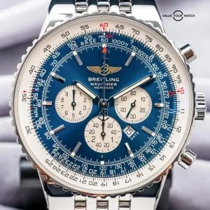 Breitling Navitimer Heritage 43 mm WARRANTY Blue Dial SERVICED Integrated A35340