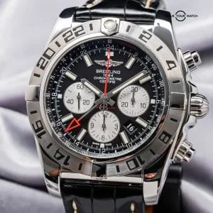 Breitling Chronomat GMT 47 mm Complete Box Papers $9K MSRP Black Dial AB0413