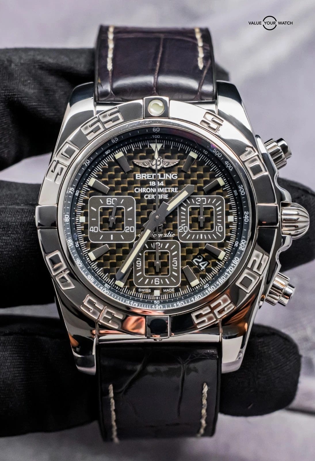 Breitling Chronomat 44 Carbon Fiber B01 Box Papers Deploy Rubber Aviation AB0110 - Image 4