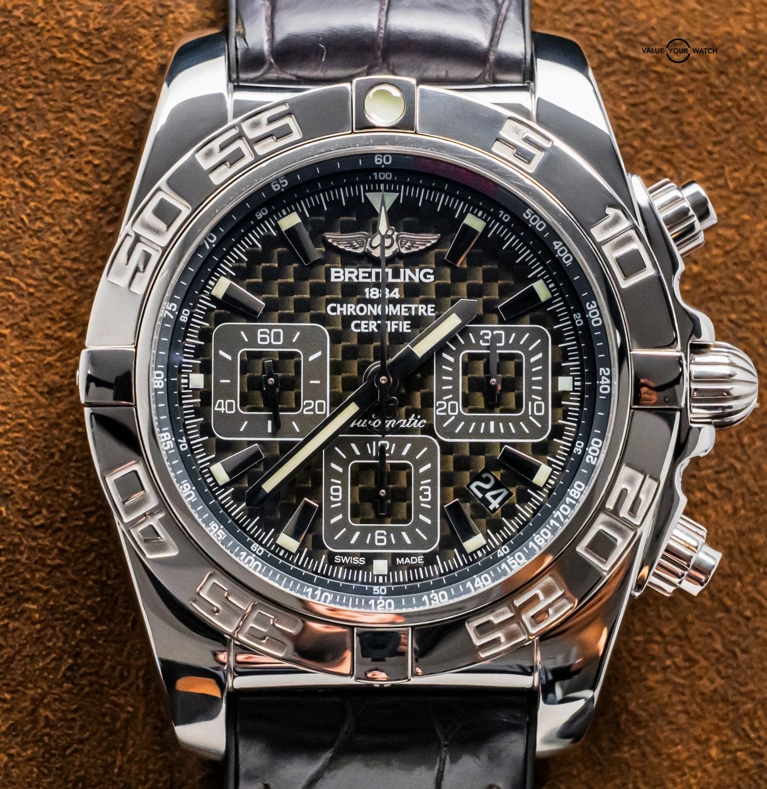 Breitling Chronomat 44 Carbon Fiber B01 Box Papers Deploy Rubber Aviation AB0110 - Image 7