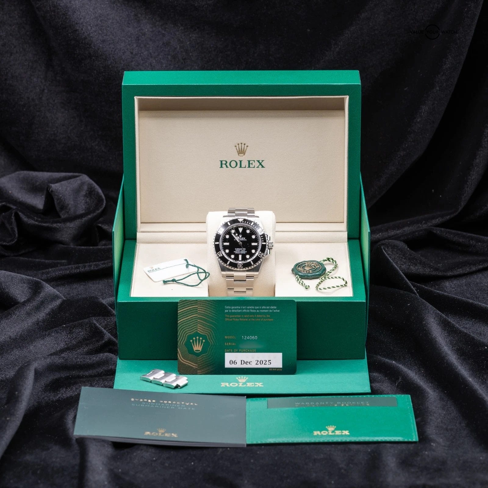 Rolex Submariner 124060 Silver Oyster Bracelet with Black Bezel - Image 16