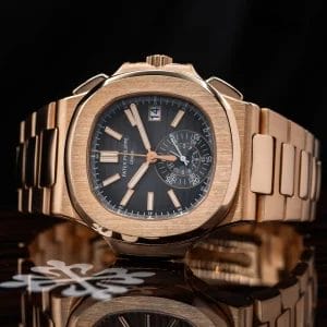 Patek Philippe Nautilus Chronograph in rose Gold, 5980/1R full set 2015!