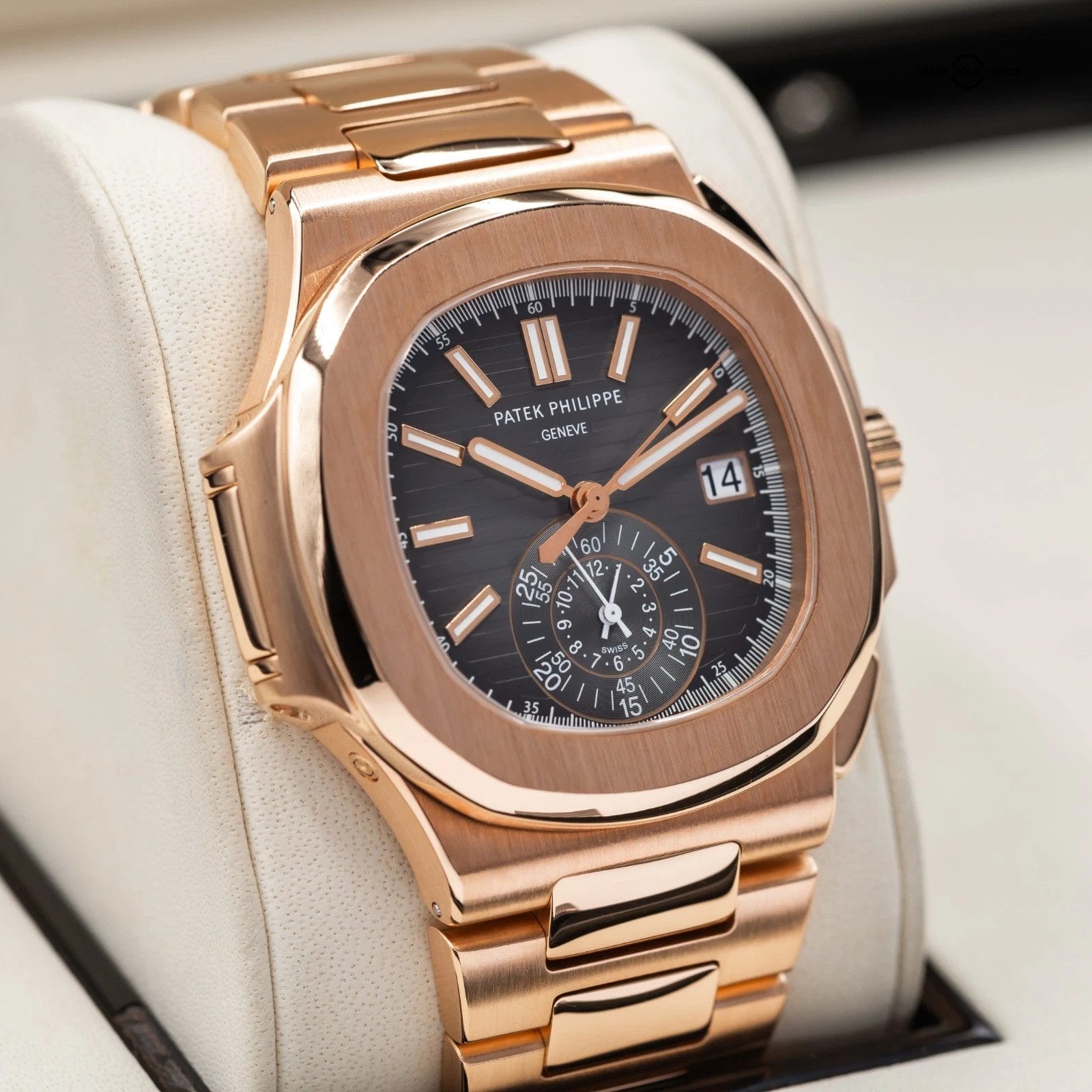 Patek Philippe Nautilus Chronograph in rose Gold, 5980/1R full set 2015! - Image 4