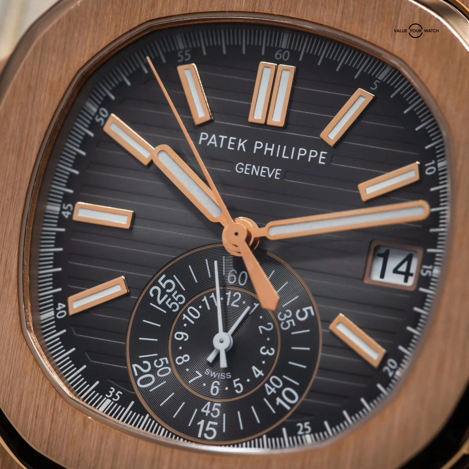 Patek Philippe Nautilus Chronograph in rose Gold, 5980/1R full set 2015! - Image 6