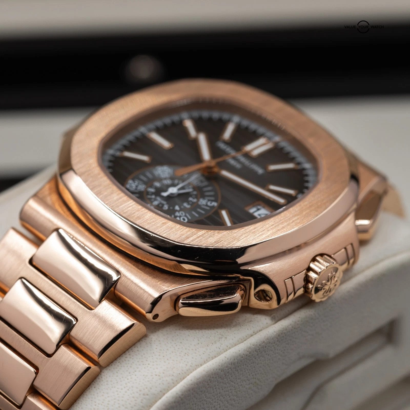 Patek Philippe Nautilus Chronograph in rose Gold, 5980/1R full set 2015! - Image 9