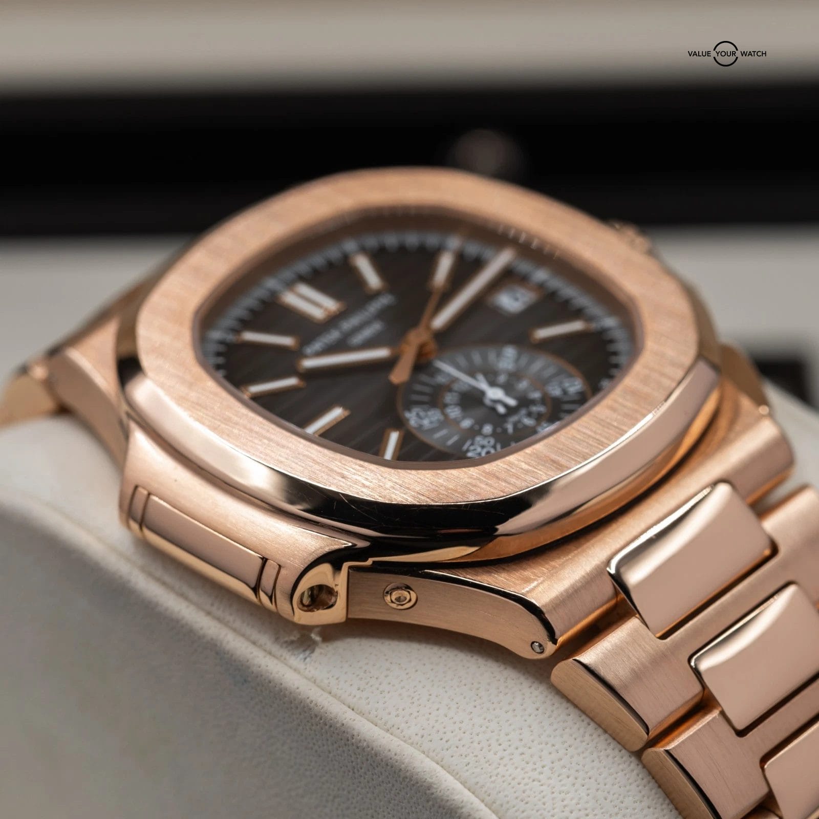 Patek Philippe Nautilus Chronograph in rose Gold, 5980/1R full set 2015! - Image 10