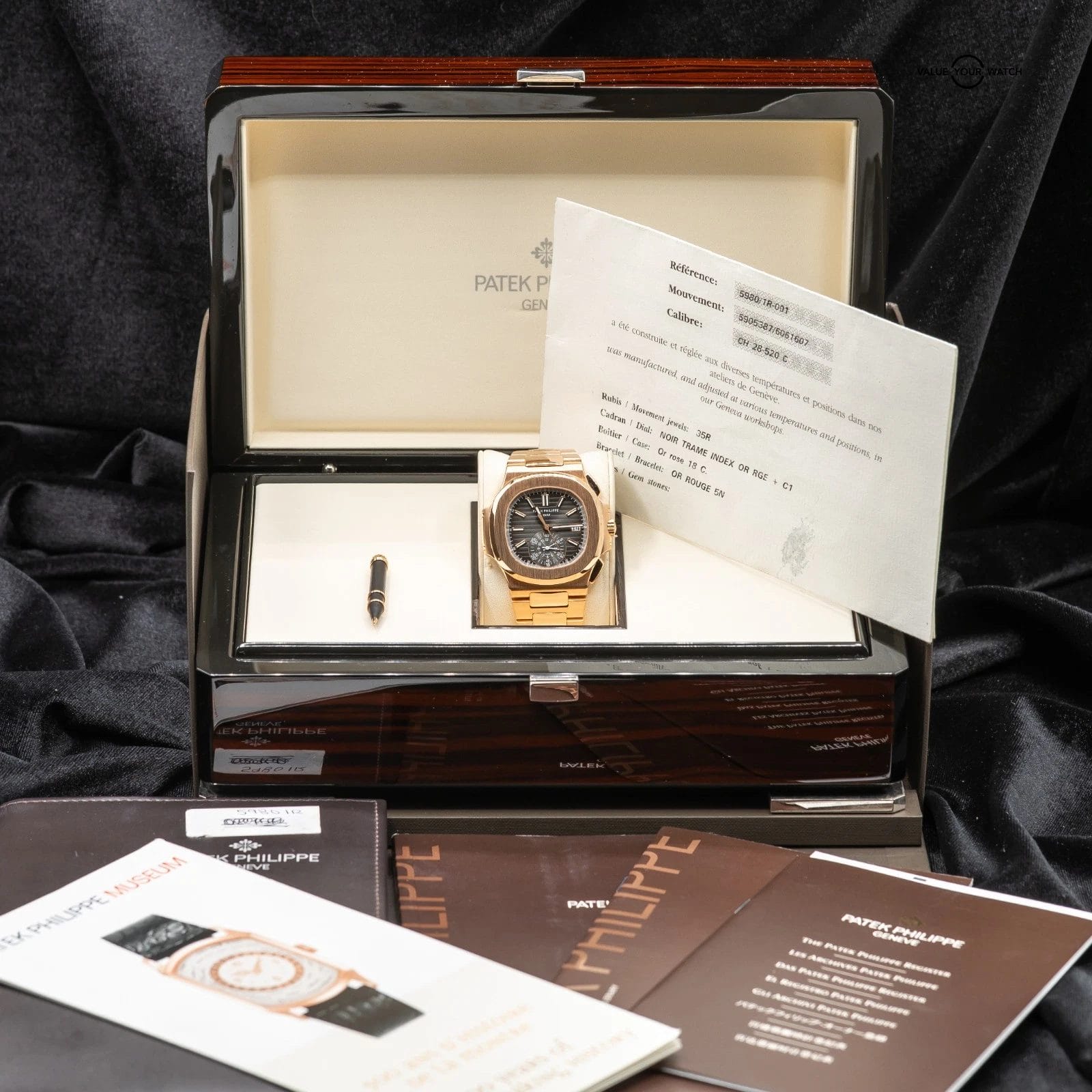 Patek Philippe Nautilus Chronograph in rose Gold, 5980/1R full set 2015! - Image 21