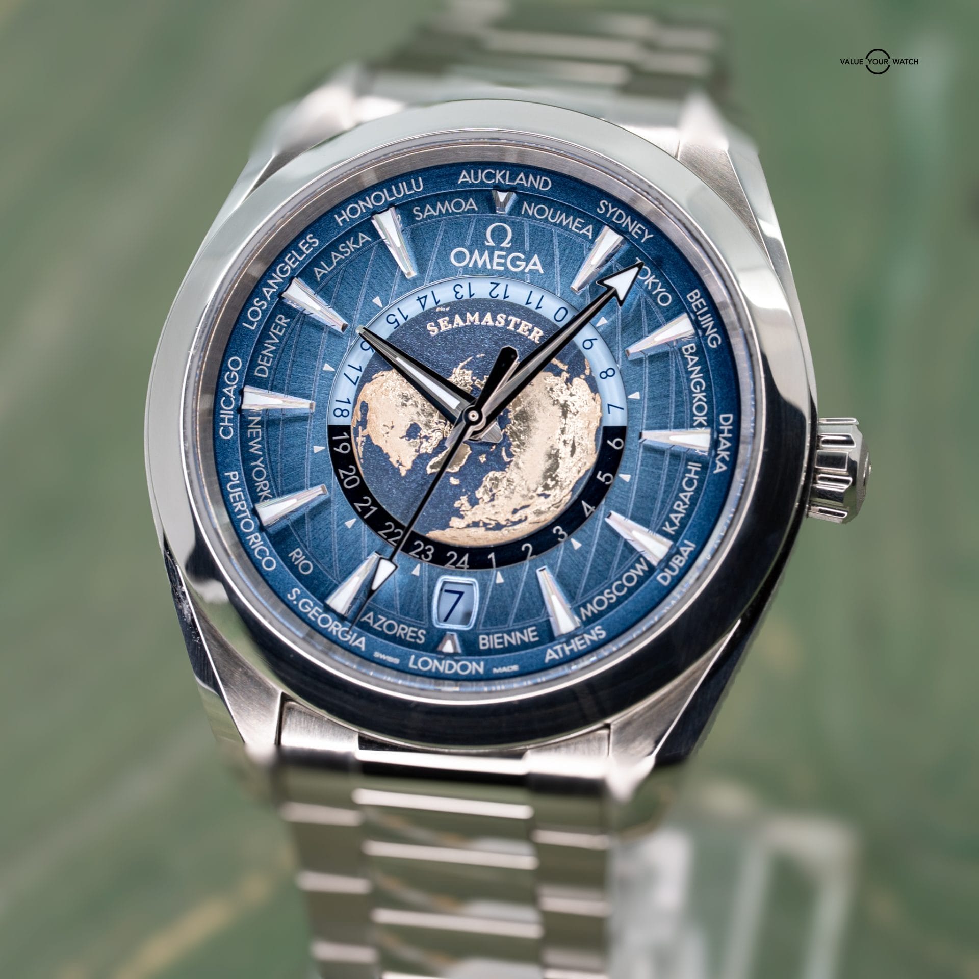 Omega Seamaster Aqua Terra Worldtimer Steel Summer Blue 220.10.43.22.03.002 43mm 2025