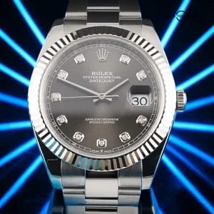 Rolex Datejust 41mm 126334 Slate Diamond Dial 18K White Gold Bezel Box & Card