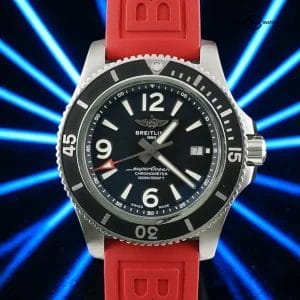 Breitling SuperOcean A17367 Automatic, 44mm, Black/Red Steel Braclet+Extra Strap