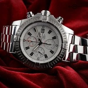 Breitling Super Avenger 48mm A13370 White Dial Chronograph Steel Bracelet & Box