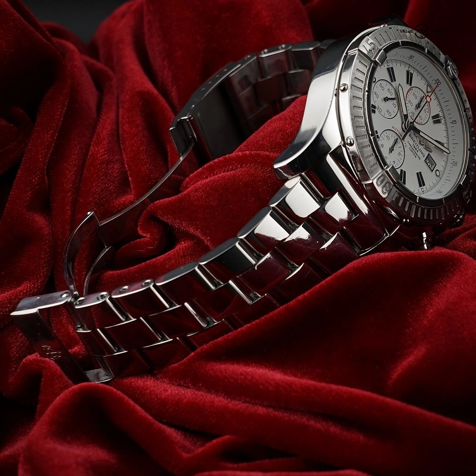 Breitling Super Avenger 48mm A13370 White Dial Chronograph Steel Bracelet & Box - Image 5