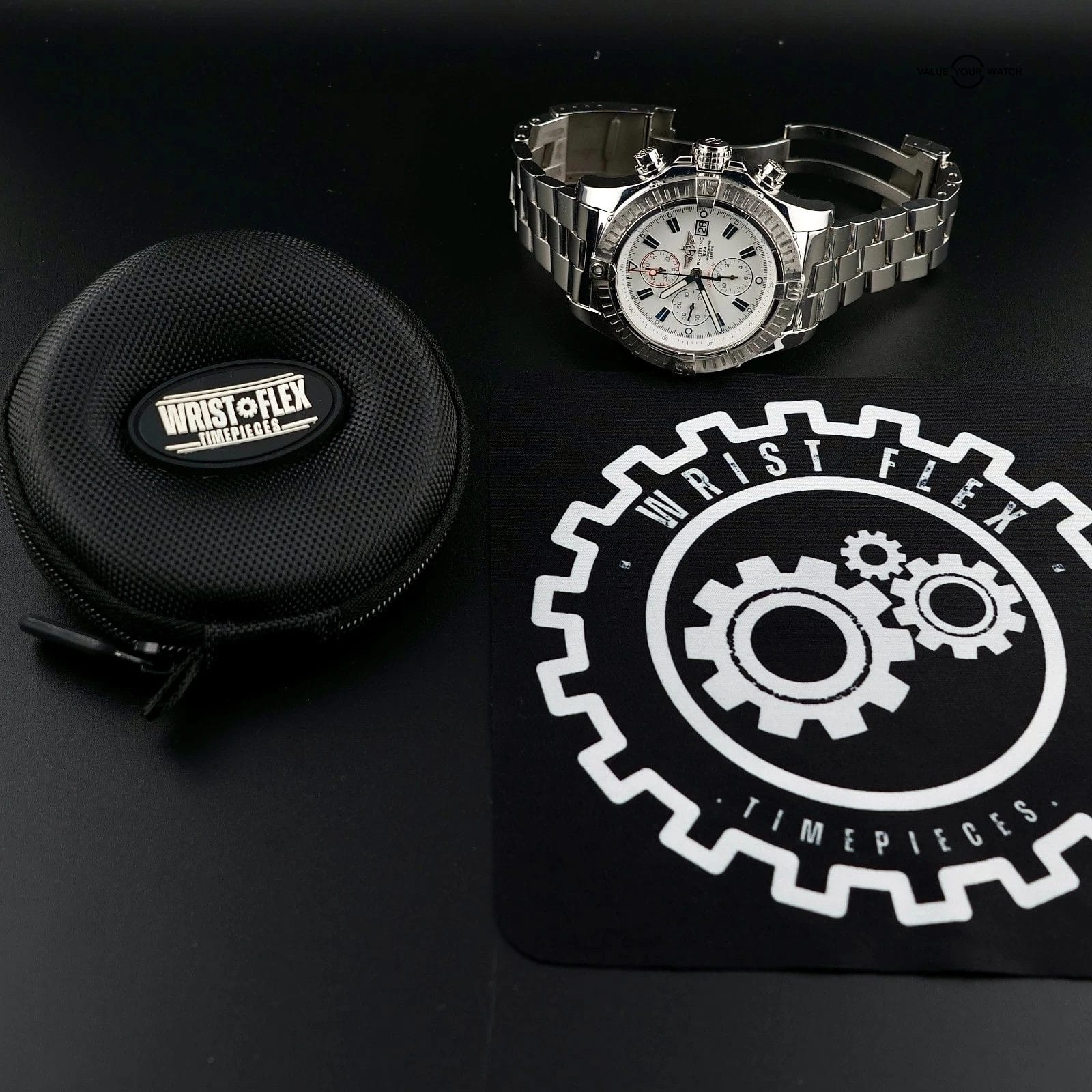 Breitling Super Avenger 48mm A13370 White Dial Chronograph Steel Bracelet & Box - Image 16