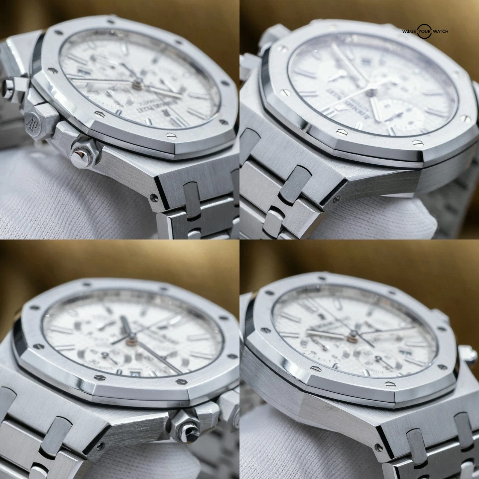 Audemars Piguet Royal Oak Chrono 41mm Steel White Silver AP 26320st - Full Set - Image 12