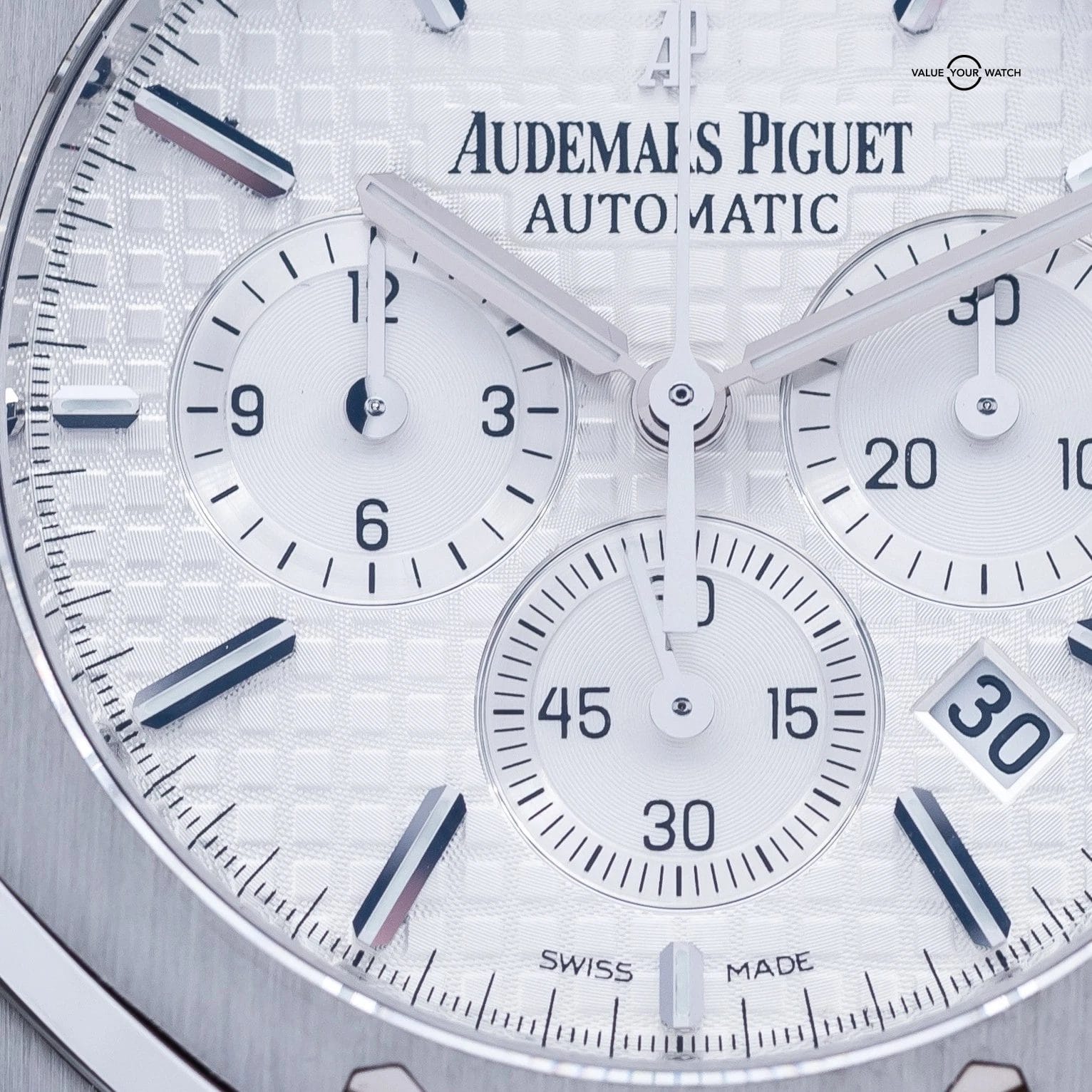 Audemars Piguet Royal Oak Chrono 41mm Steel White Silver AP 26320st - Full Set - Image 14