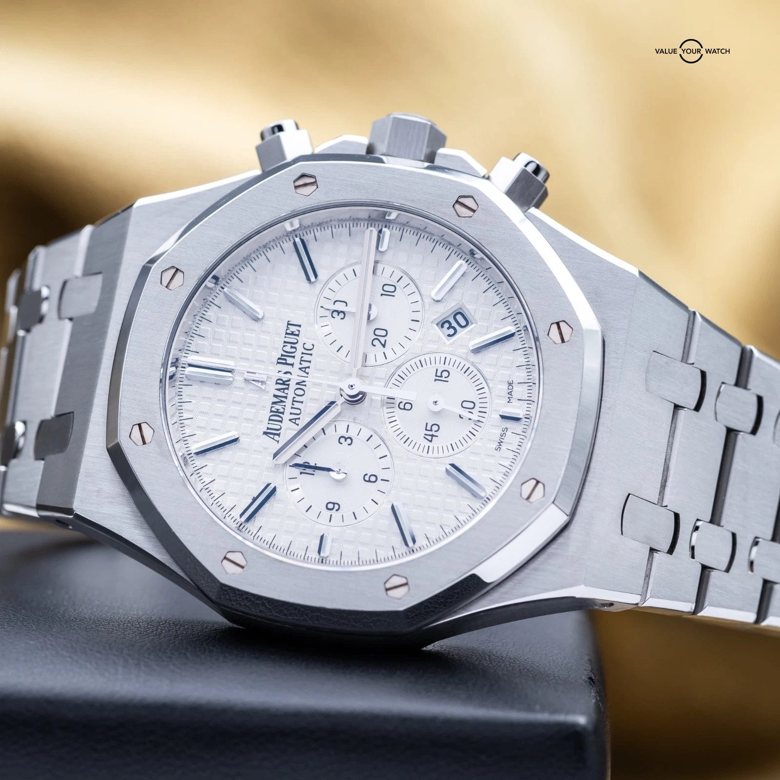 Audemars Piguet Royal Oak Chrono 41mm Steel White Silver AP 26320st - Full Set - Image 18